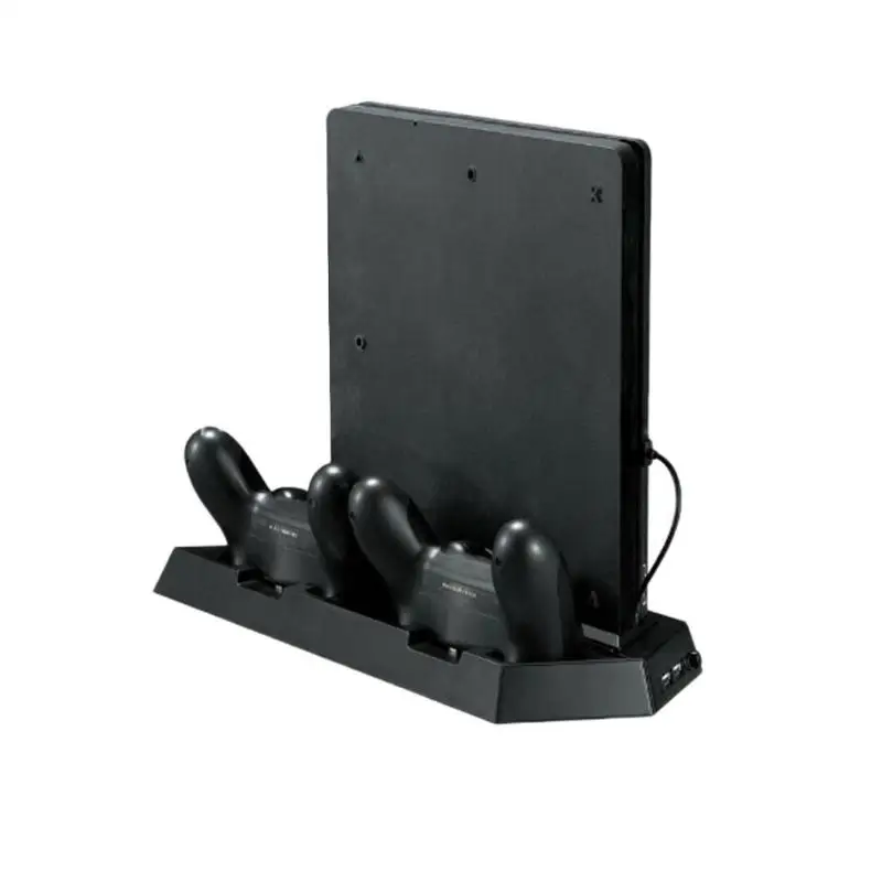 Игровая консольная стойка для PS4 тонкая консоль вертикальная игровая консольная стойка док-станция с двойной зарядной станцией для Playstation 4