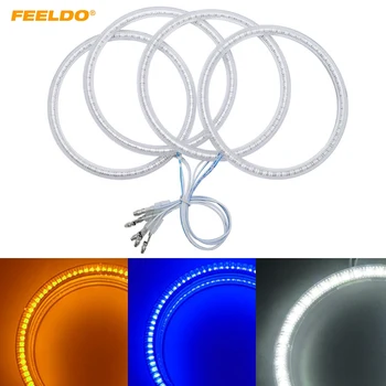 

FEELDO 4X120mm Car LED Halo Rings Angel Eyes DRL Head Lamp For BMW E30/E32/E34