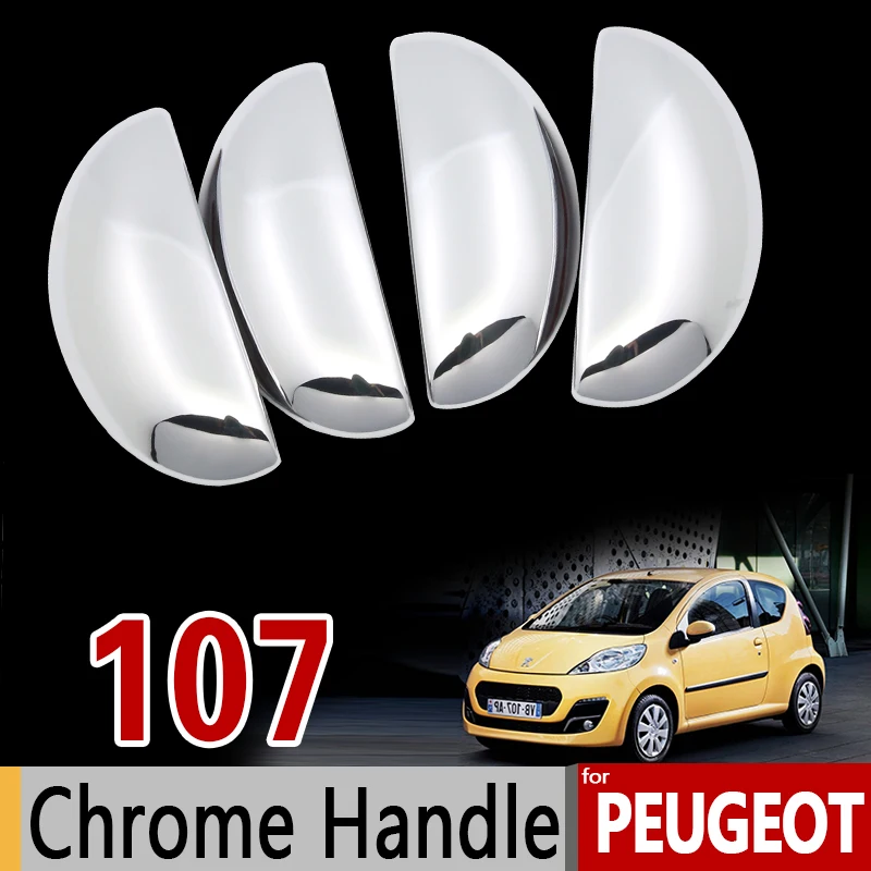 Для peugeot 107 Хромированная ручка Накладка набор 2005 2006 2007 2008 2009 2010 2011 2013 автомобильные аксессуары наклейки для стайлинга автомобилей