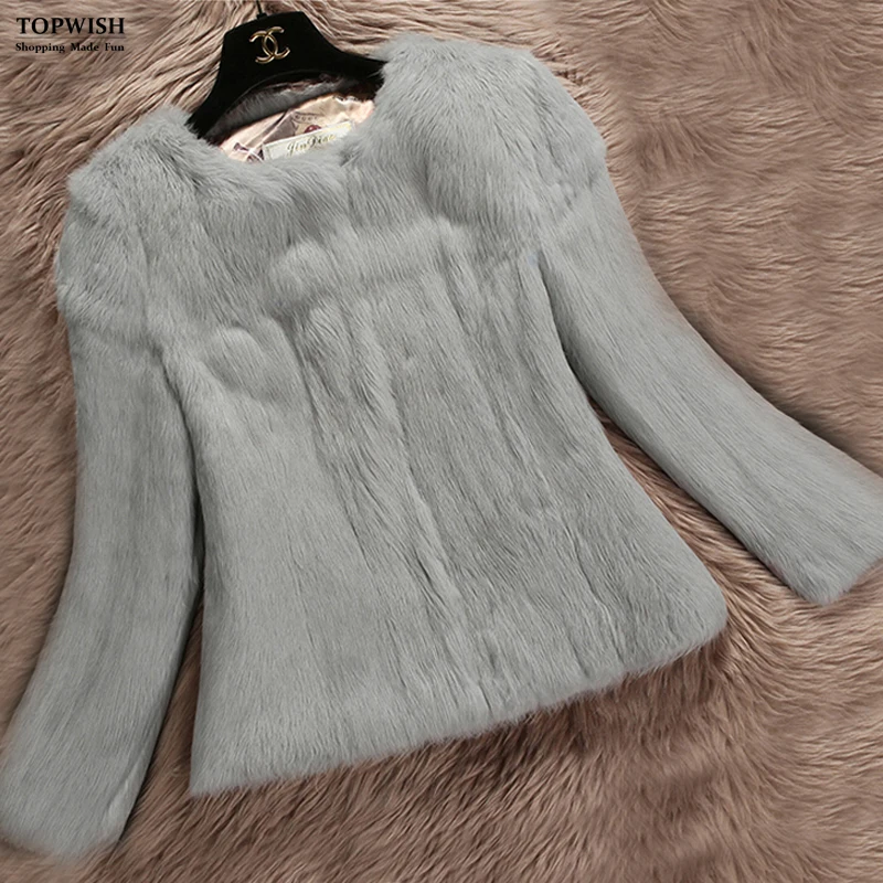 

2019 New Women Fashion Fur Coat Real Full Pelt Rabbit Fur waistcoat 100% pure rabbit fur coat Wholesale TFP658