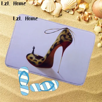 

LzL Home Cheap 3D Printed Heeled Tie Pattern Bathroom Carpet Doormat Floor Rug Kitchen Carpet Bath Mat High Quality Toilet Mat