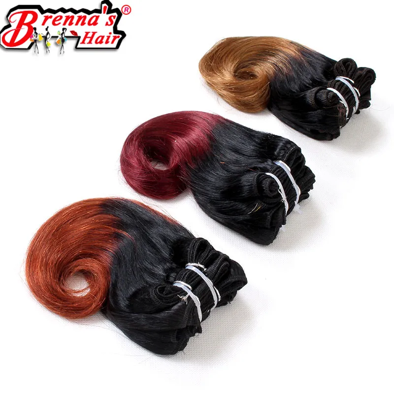Eunice Ombre burgundy/purple Hair Extensions Body Wave Synthetic Double Weft 4 bundles/pack 8inch Short Weave Free Shipping body-wave : image Eunice Ombre burgundy/purple Hair Extensions Body Wave Synthetic Double Weft 4 bundles/pack 8inch Short Weave Free Shipping body-wave