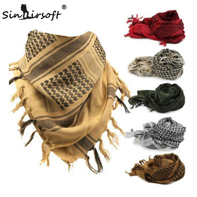 

SINAIRSOFT Airsoft Military Hunting Shemagh Thicken Muslim Hijab Multifunction Tactical Scarf Shawl Arabic Keffiyeh Scarves