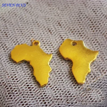

High Quality 50 Pieces/Lot 23mm*26mm Delicate Gold color Afican Map Charms Pendants
