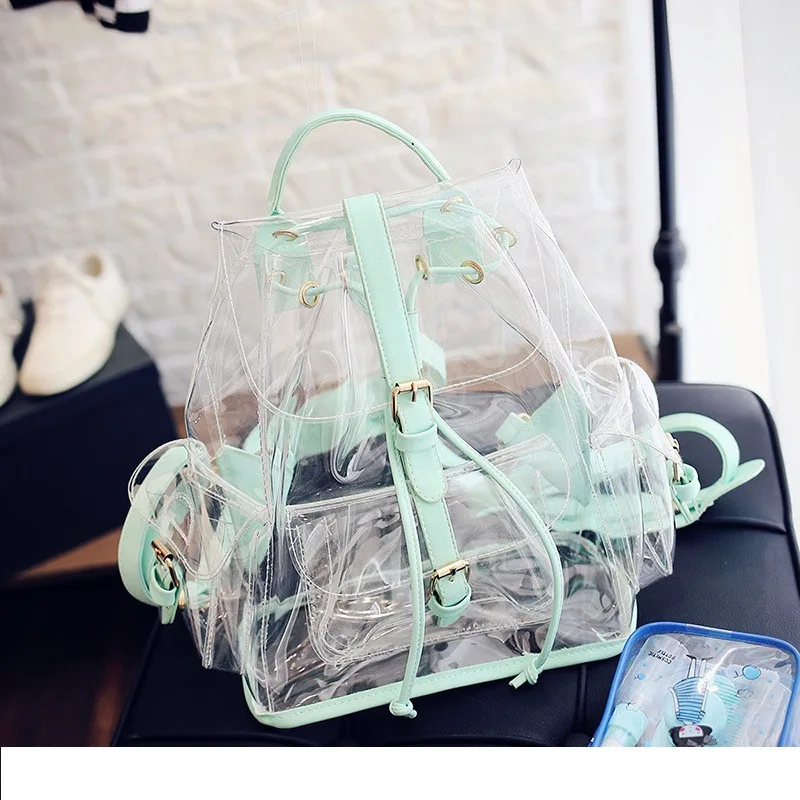 

Miyahouse High Quality PVC Material Women Clear Backpack Fashion Jelly School Backpack Female Candy Color Transparent Rucksack