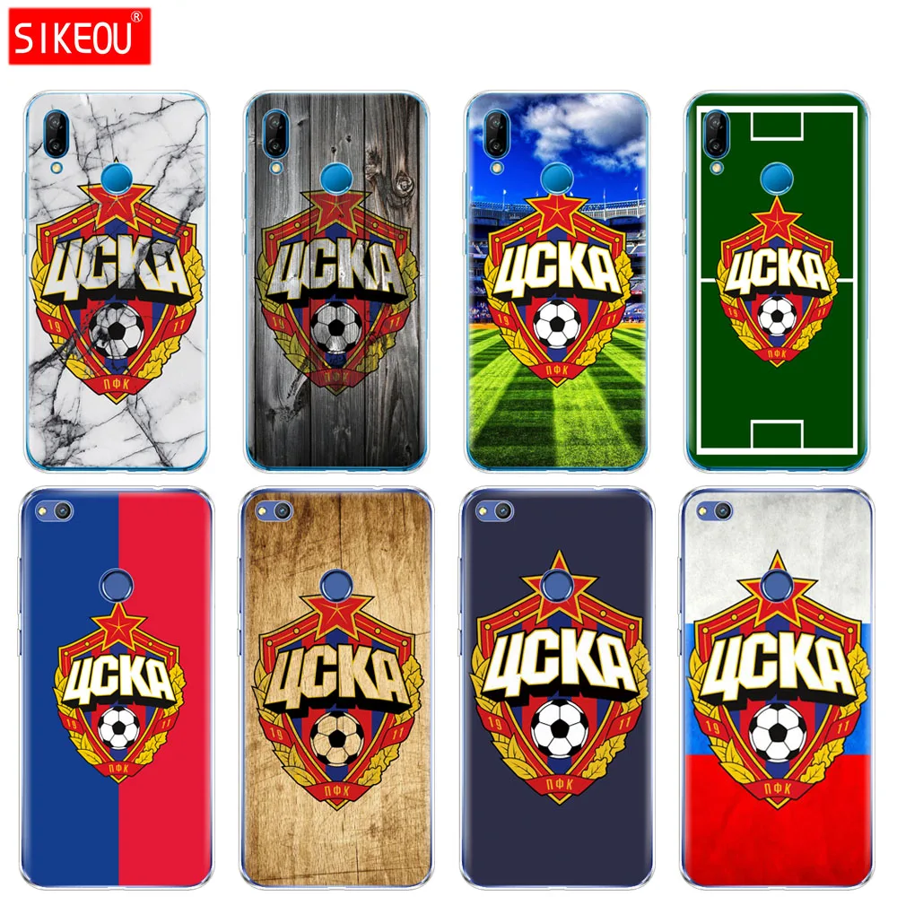 

Silicone Cover Phone Case For Huawei P20 P7 P8 P9 P10 Lite Plus Pro 2017 p smart 2018 Football CSKA Moscow