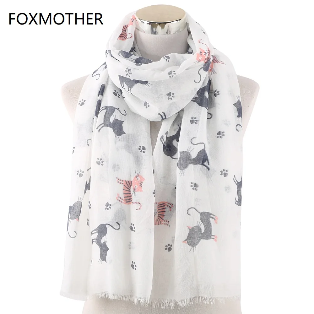 Женский платок FOXMOTHER новинка 2019 женский с принтом животных бандана шарф кошачьей