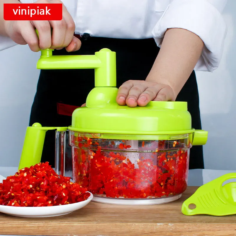 

1.2L High-capacity Multi-function Kitchen Manual Food Processor Meat Grinder Vegetable Chopper Shredder Cutter Egg Blender