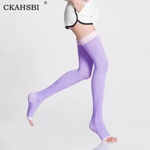 CKAHSBI 420D женский для профессиональных занятий йогой носки 20-24 мм Hg женские носки для йоги компрессионный наколенник с высоким открытым носком для мужчин и женщин поддерживающие чулки