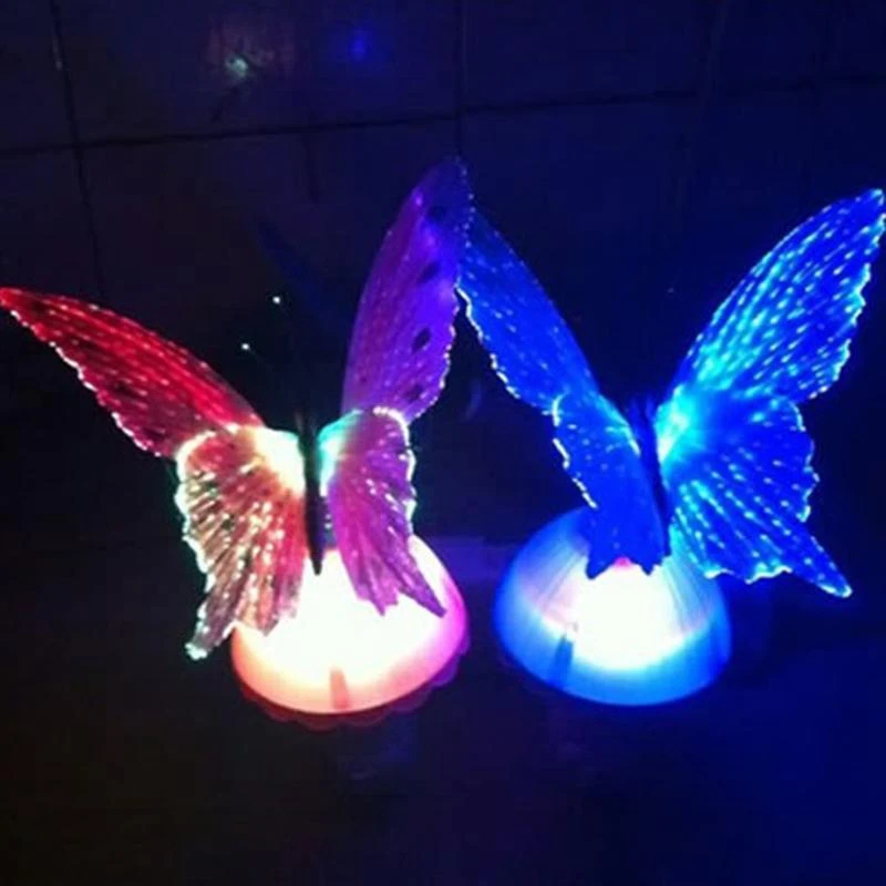 Creative Fiber Optic Colorful Butterfly Changeable LED Night Light Lamp for Children Kid Girl Wall Lights Novelty Night Light (9)