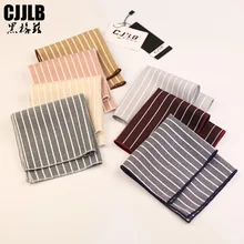 3 шт. высокое качество полосатый платок винтажная ткань деловой костюм Hankies мужские квадранные Карманные Платки хлопок 23*23 см