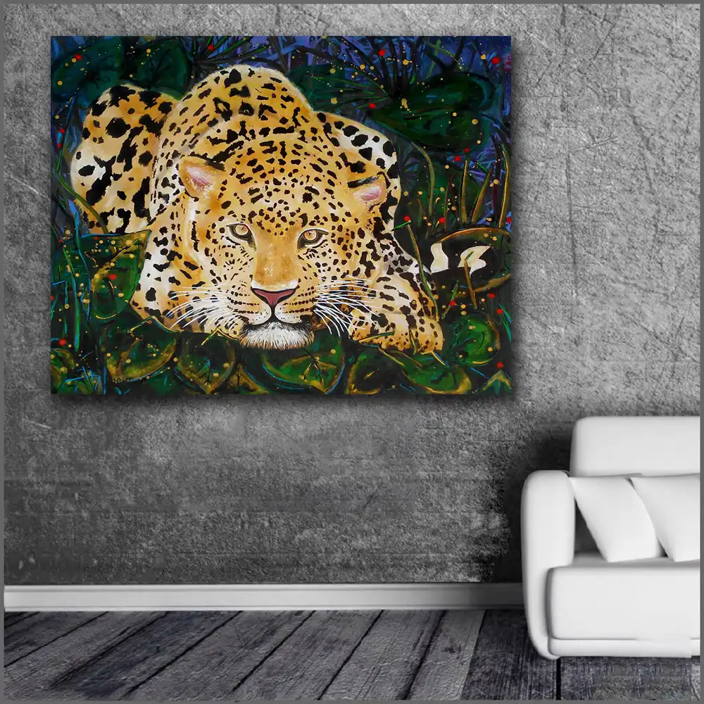 Large Size Printing Oil Painting Resting Cheetah Wall Art Canvas