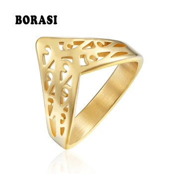 

BORASI Crown Rings For Women New Geometric Triangle Engagement Ring Fashion Jewelry Trendy Europe Design Wedding Brands Gift