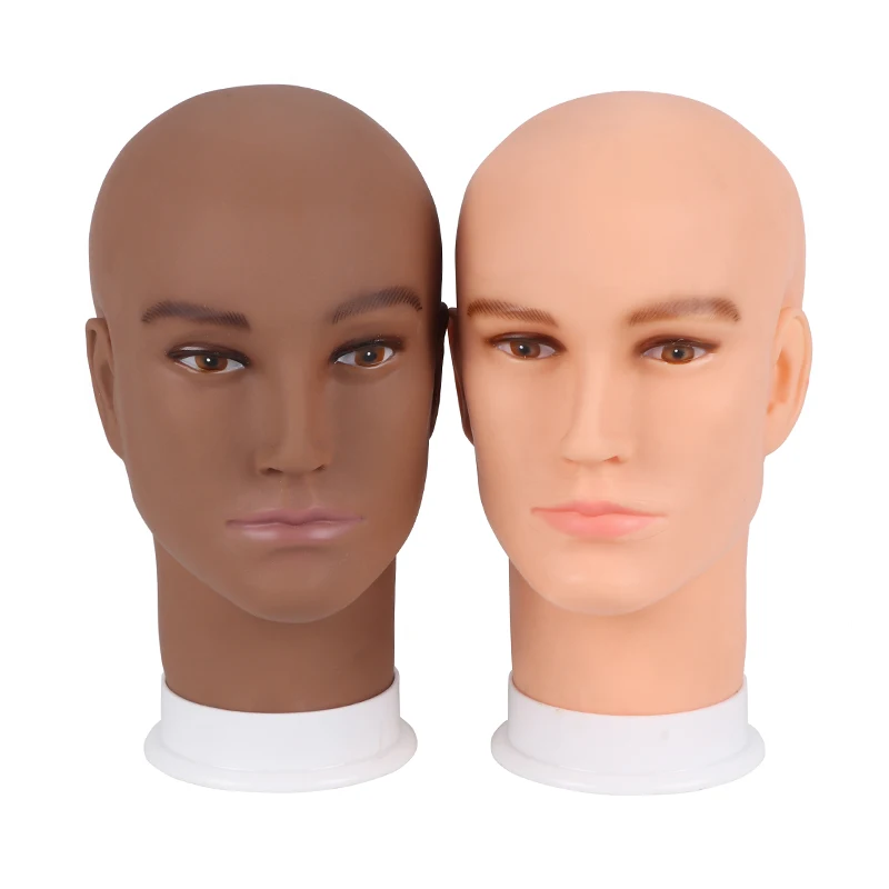 

Plussign Mannequin Manikin Foam Head Model Glasses Hat Wig Display Stand Hair Glasses Hat Display Stand Beige/Dark Brown Colors