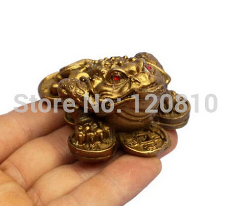 

B0601 321copper ornaments toad Lucky Feng Shui coins trumpet street furnishings