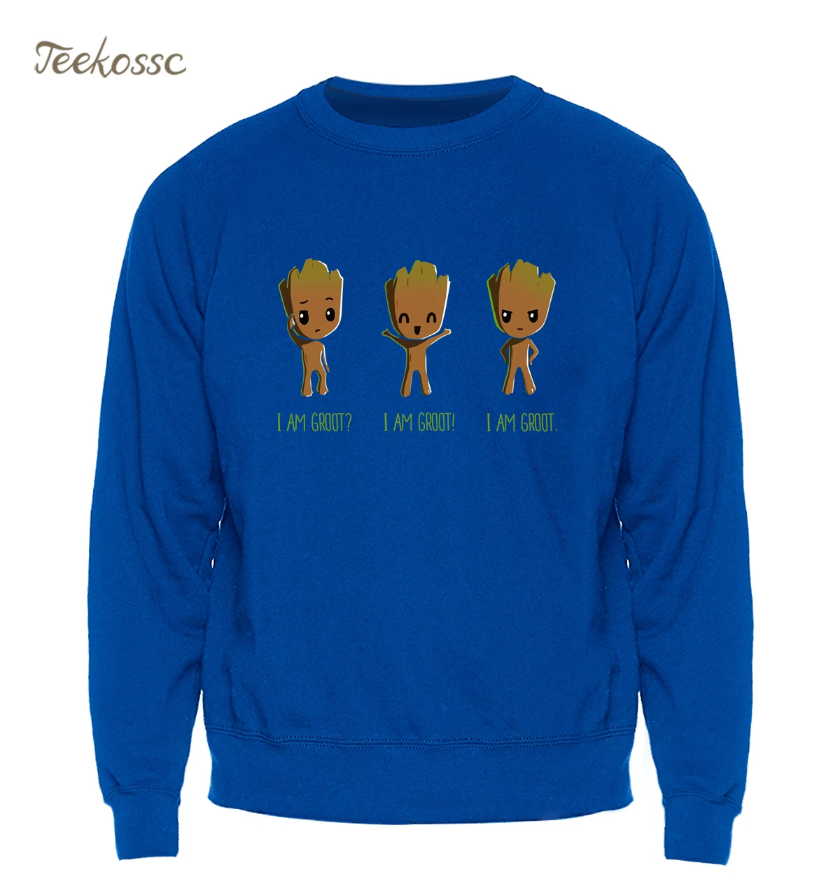 أنا Groot البلوز الرجال بطل السوبر هوديس أنيمي طفل Pop Groot Crewneck بلوزات 2018 الشتاء الخريف بارد لطيف أسود أوم