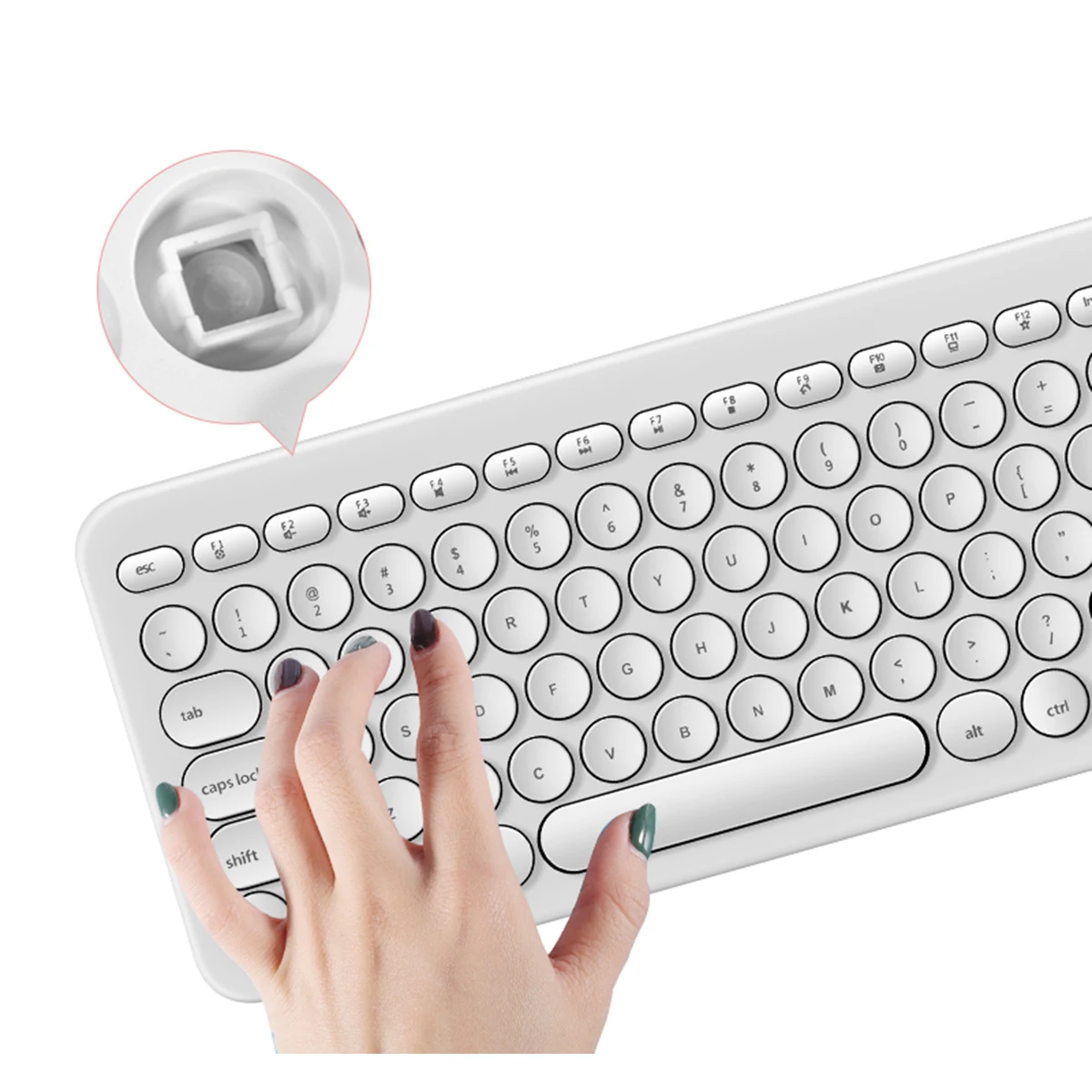 SOONHUA 2 4G Беспроводная клавиатура мышь с комбо USB Милая круглая Ретро Бесшумная