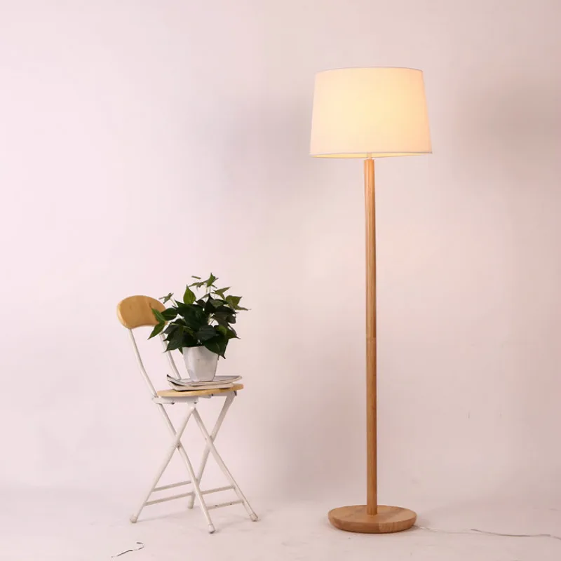 High Quality Modern Nordic Minimalist Ash Wood Fabric Led E27 Floor