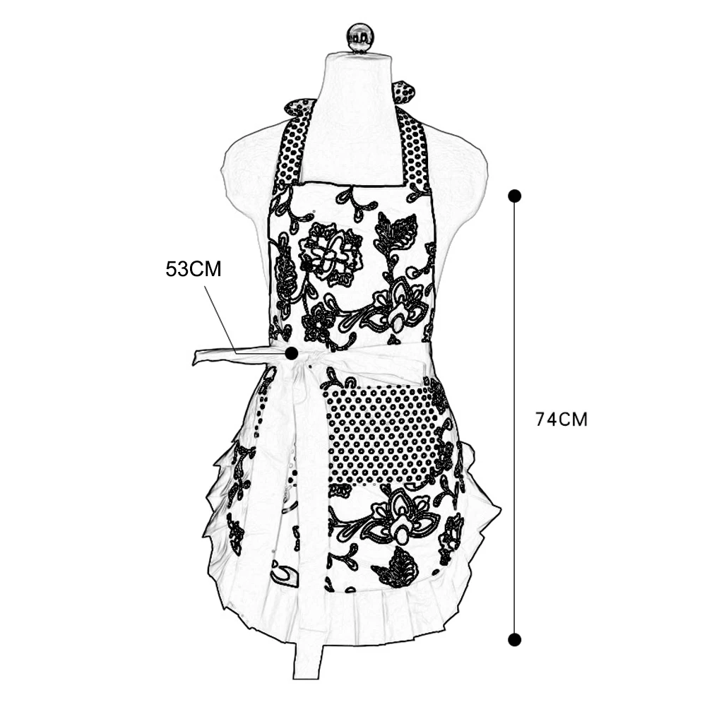 Женский и мужской высококачественный кухонный фартук для приготовления пищи, для ресторана, многоразовый фартук, удлиненный передник в цветочек