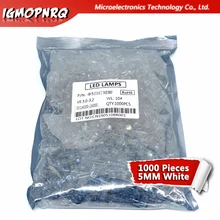 1000 шт. белый светильник-излучающие диоды белый Поворот Белый 5 мм светодиод