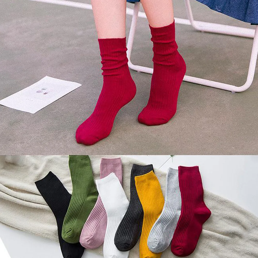 Женские носки, нарядные носки, различные одноцветные хлопковые носки, повседневные спортивные дышащие носки, женские носки, calcitenes