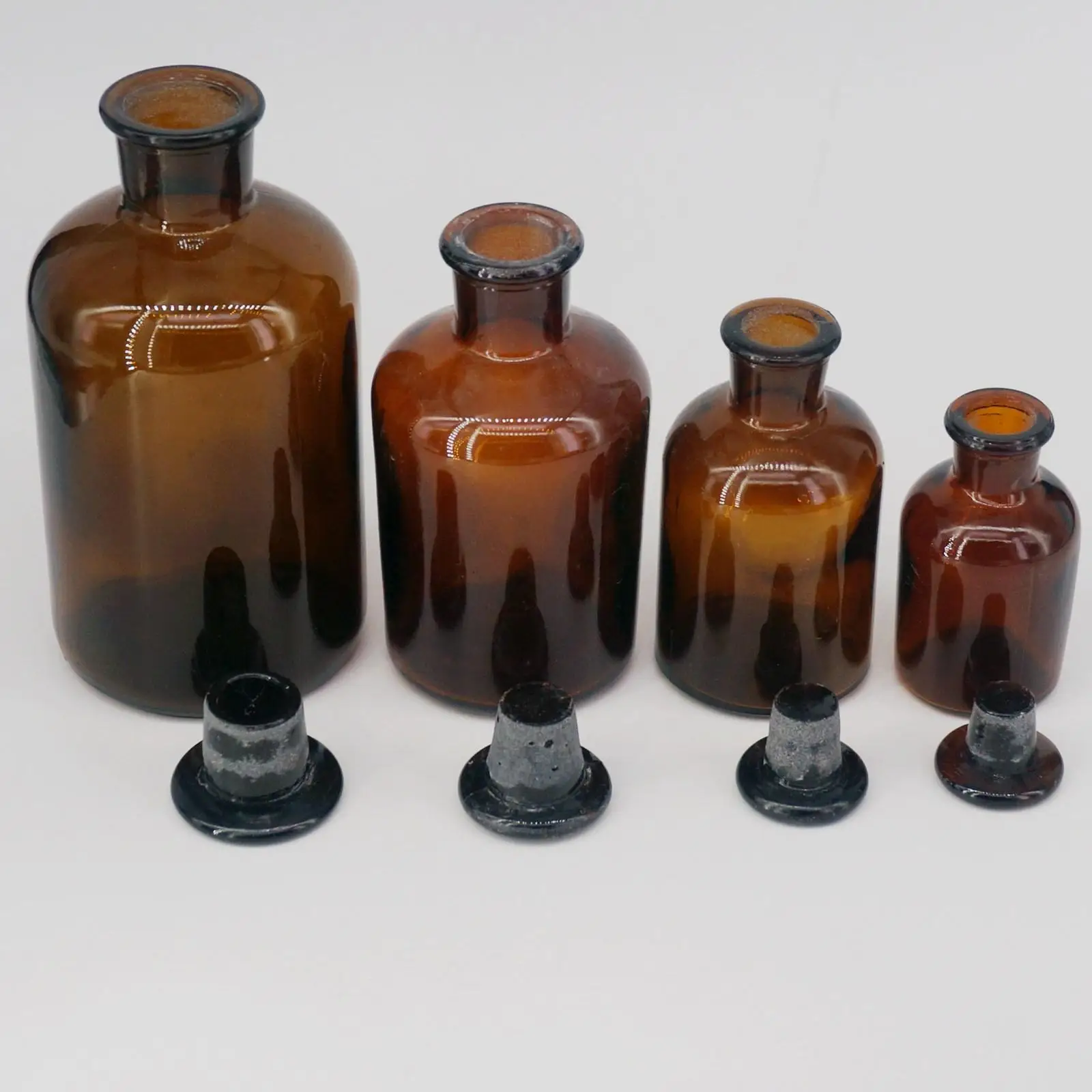 30/60ml 125ml 250ml 500ml 1000ml 2500ml Brown Glass Narrow Mouth Bottle With Stooper Lab Chemistry Glassware Teaching