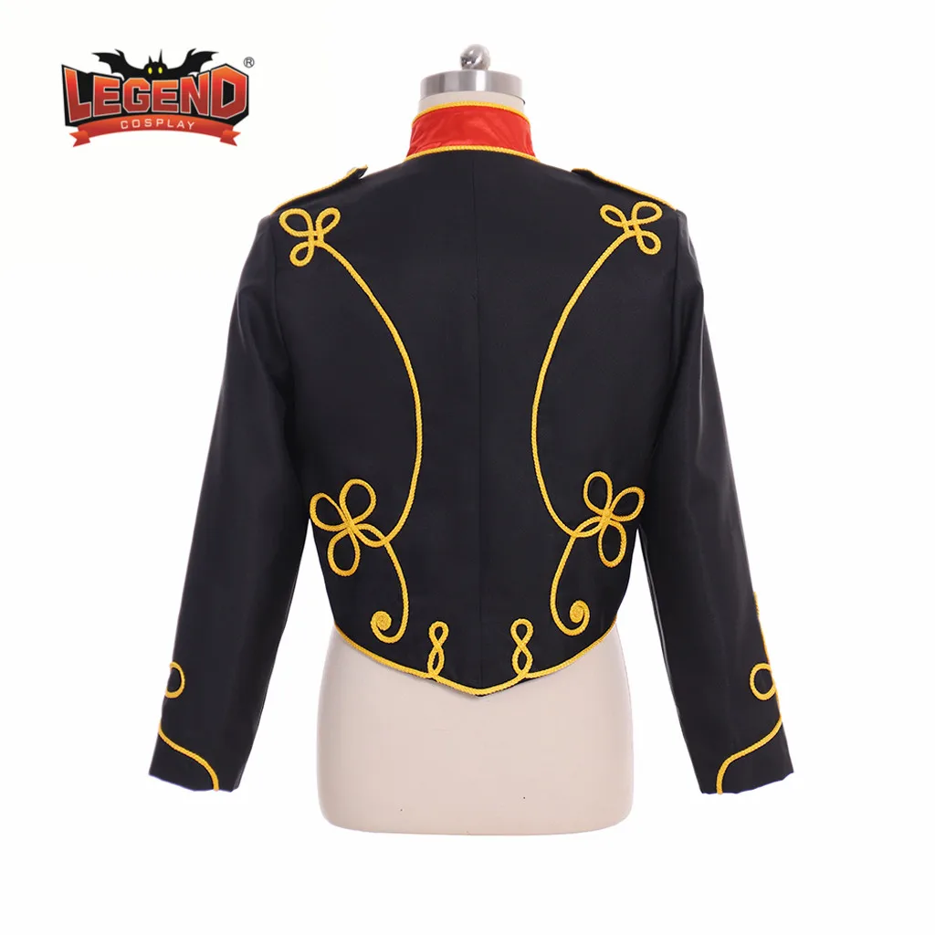 Военная парадная куртка, черная и Золотая солдатская куртка, Униформа, пальто для взрослых, мужской карнавальный костюм на Хэллоуин