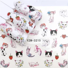 LCJ 1 шт стиль наклейка на ногти водная Переводные картинки фрукты/цветок/кошка Переводные украшения для ногтей