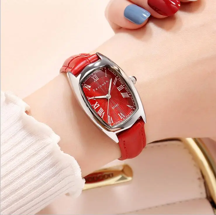 Женские часы Reloj Mujer простые кожаные водонепроницаемые кварцевые женские часы Роскошные брендовые квадратные часы Saat dw стиль