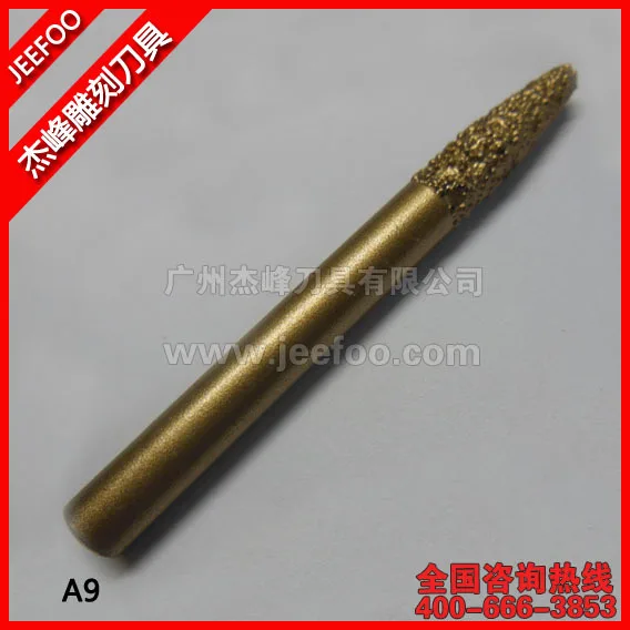 

A9-Angle 20 6*3*20mm Jeefoo Sintered Tools/ Tapered Stone Bits/ Diamond Engraving Tools/ Cutters On Hard Granite