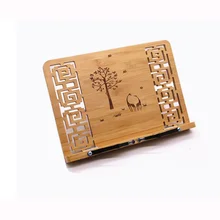 Выдолбленные бамбук регулируемый портативный Планшеты табулатура форзац книги стенд для чтения Держатель Книги 5 Скульптура конструкции