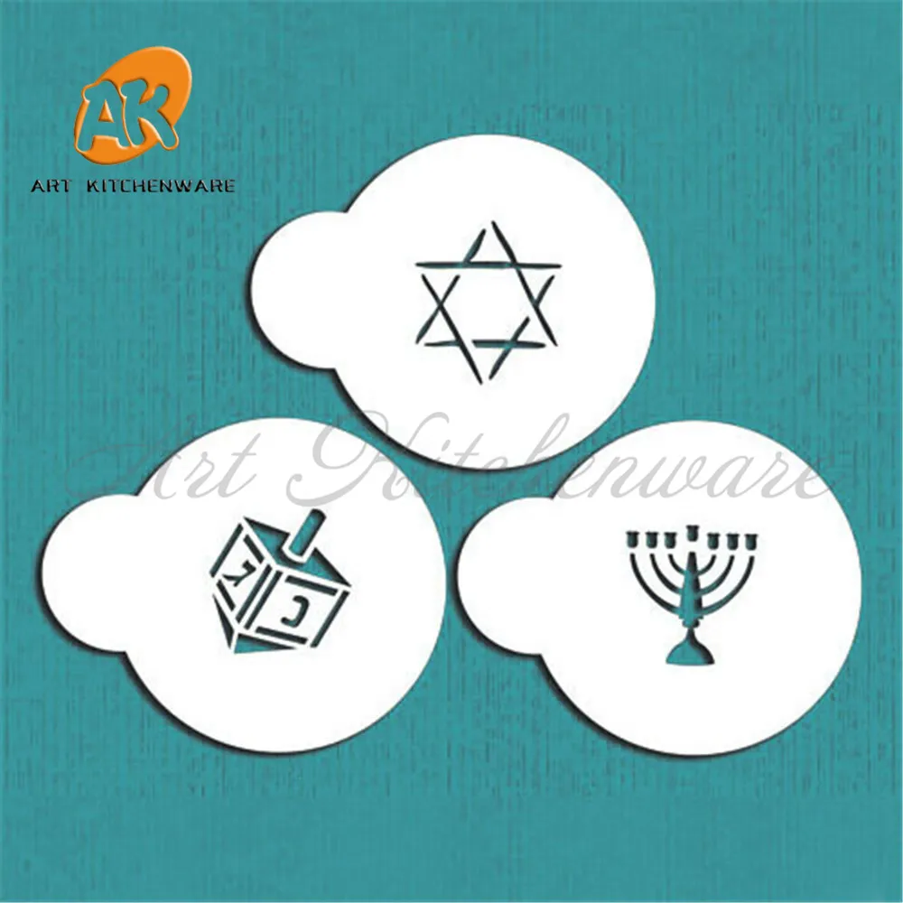 

Jewish Symbols Cookie&Candy Tops Stencil Set,Fondant Cake Decorating Tools,Stencil Tool kit Cake Decorating,Cake Craft Stencils,