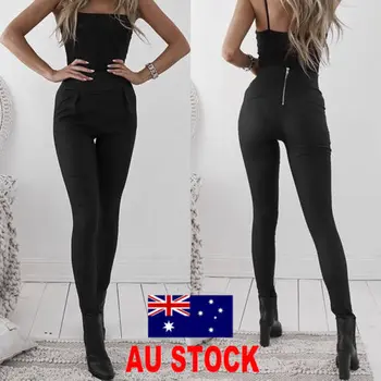 

Leather Pants 2018 New Womens Lady Leather Sexy Skinny Stretch Slim High Waist Trousers Pencil Pants