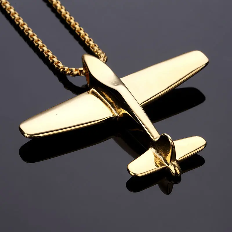 

Top Quality Small Plane Aircraft Shape Pendant Necklace Delicate Crystal Short Choker Necklace Gold Chain Men Women Jewelry