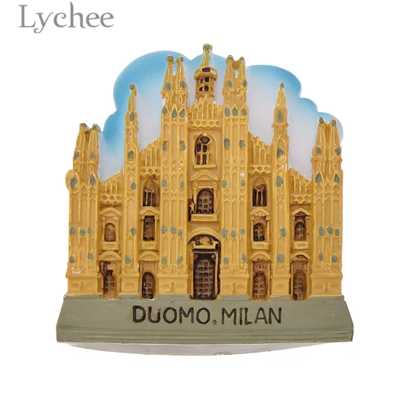 

Lychee 3D Milan Cathedral Resin Fridge Magnet Creative Landscape Refrigerator Magnetic Stickers Travel Souvenirs Home Decoration