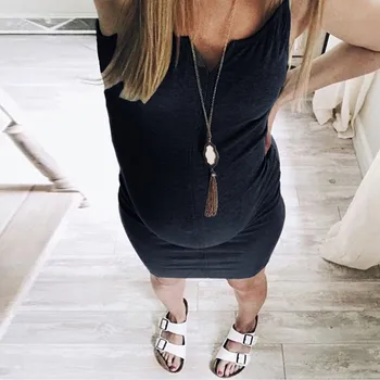 

Women Sexy Pregnant Dresses 5 Color Summer Sleeveless Solid Cotton Soft Breastfeeding Nursing Maternity Dress ropa embarazada