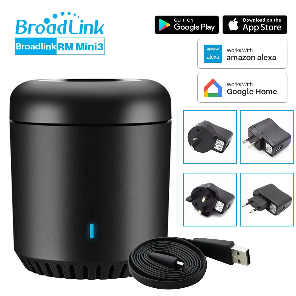 Broadlink RM Mini 3 универсальный умный WiFi ИК пульт дистанционного управления Лер приложение управление голосовым управлением работает с Alexa Echo Google Home Mini