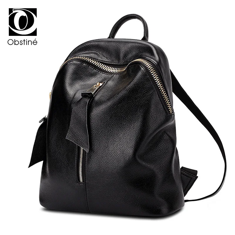 pu leather backpack women luxury daypacks solid back bags casual frau