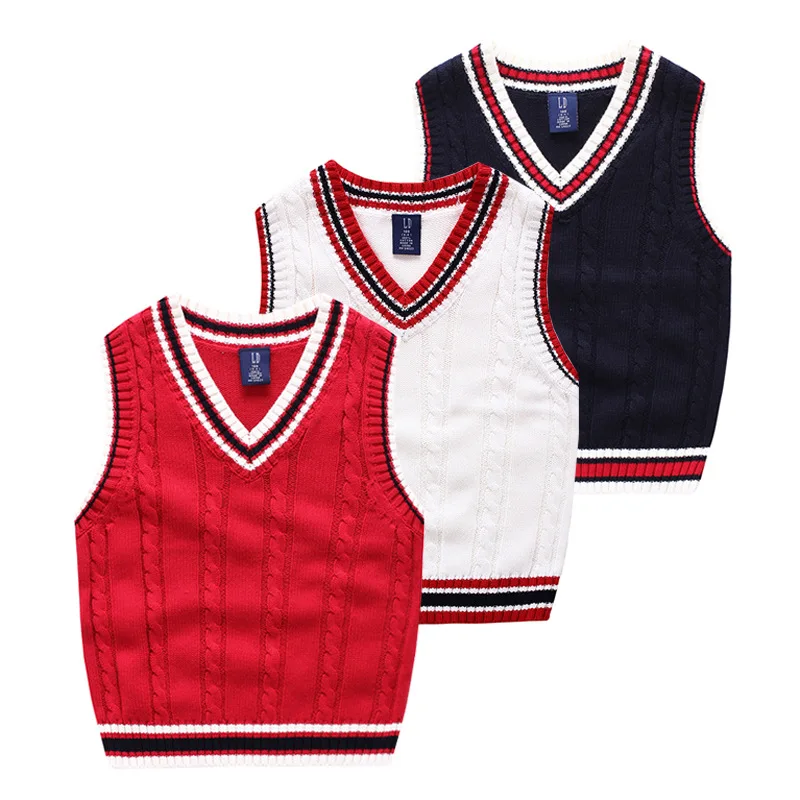Buy England Kids Sweater Vest For Boys Solid Cotton