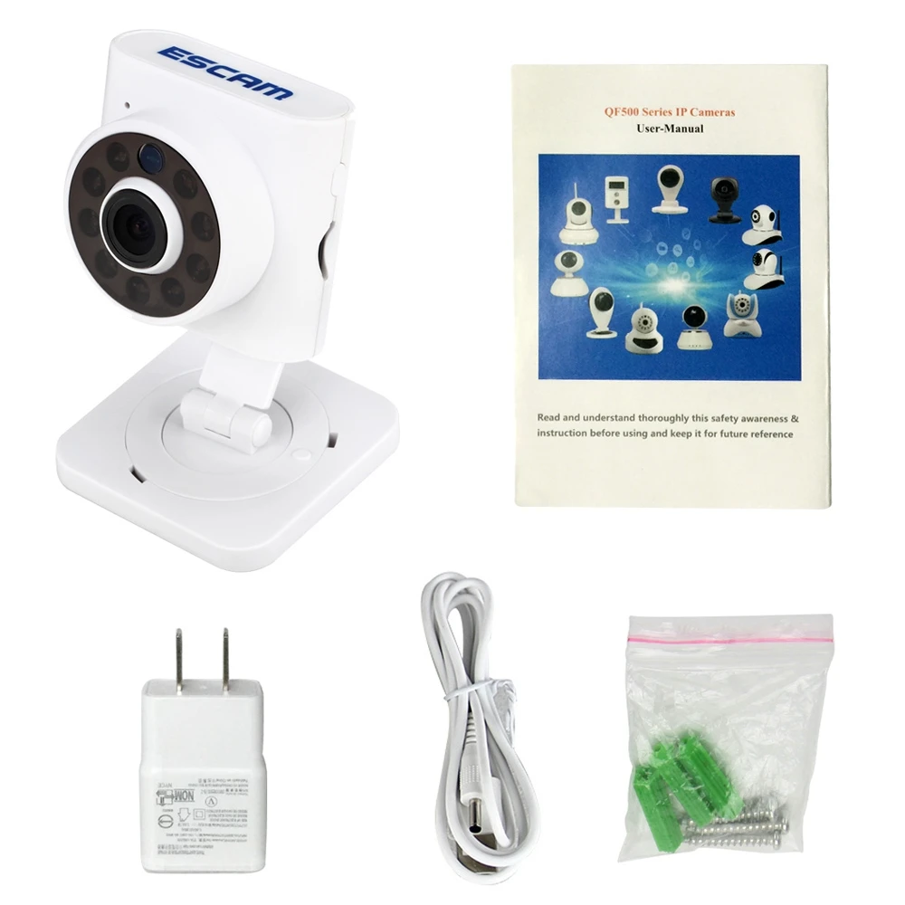 

Wall E QF601 IP Network Camera 720P HD 2.8MM Lens Wireless WiFi Indoor Motion Detection Night Vision Surveillance Cameras