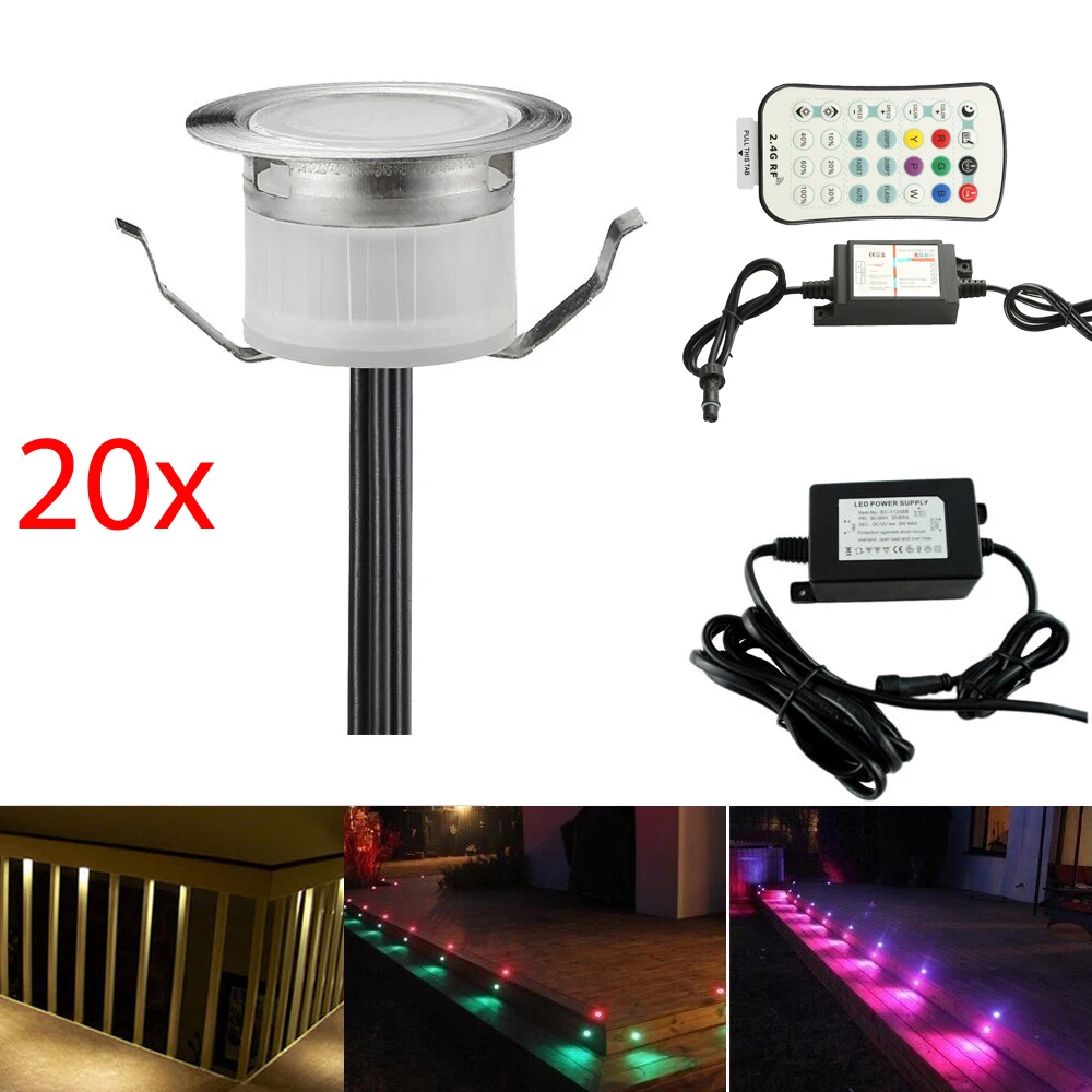 20 шт./компл. RGBW RGB + теплый белый 31 мм 12 В ip67 кухонный дорожный террасный патио