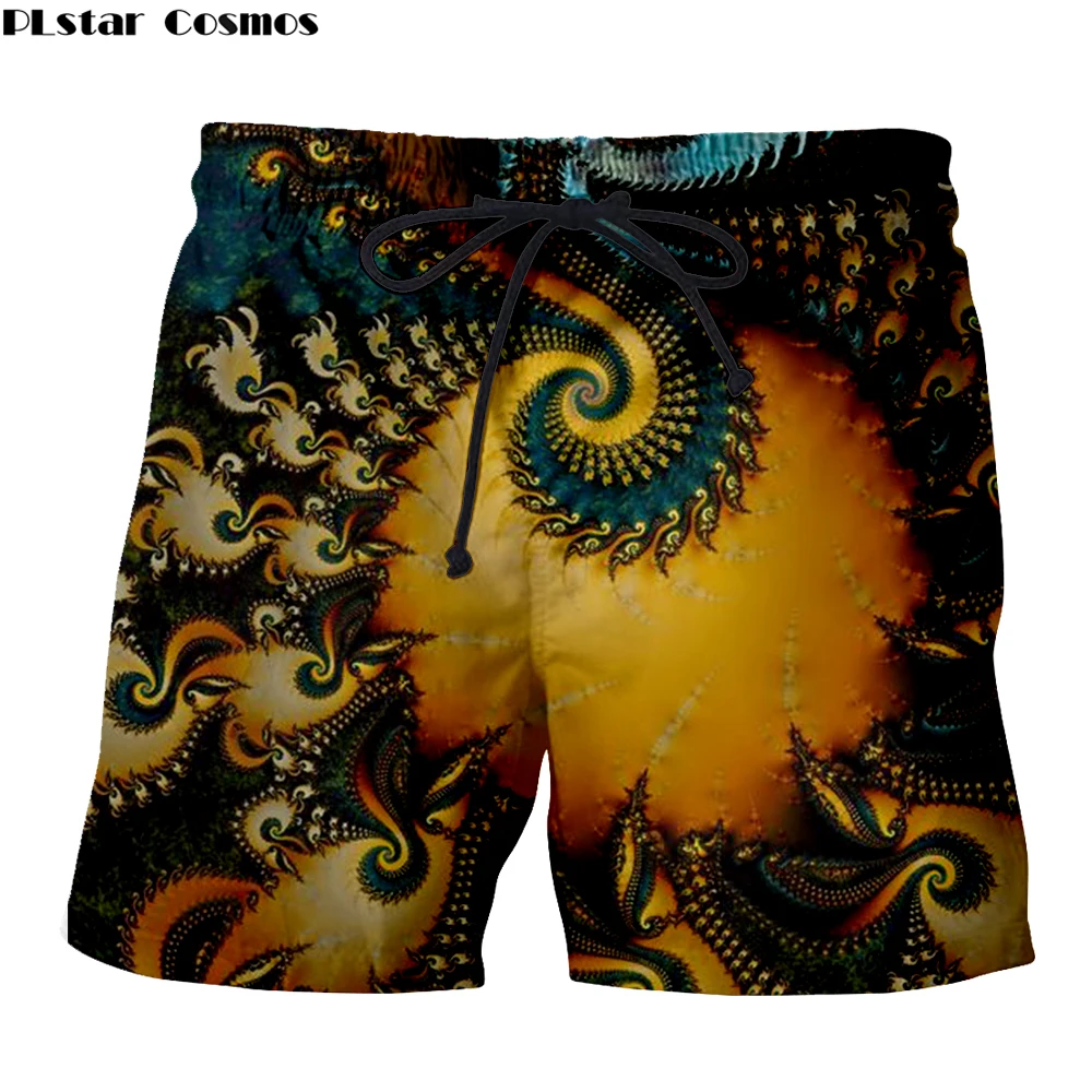 

Mens Fashion Summer Beach casual Fitness 3d Print Shorts Loose vintage boho Psychedelic Funny Trousers Quick Drying board shorts