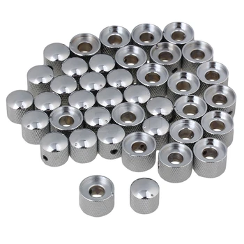 

Yibuy 40 Pieces Dual Screw Style Guitar Control Knob for Dual Pot Chrome