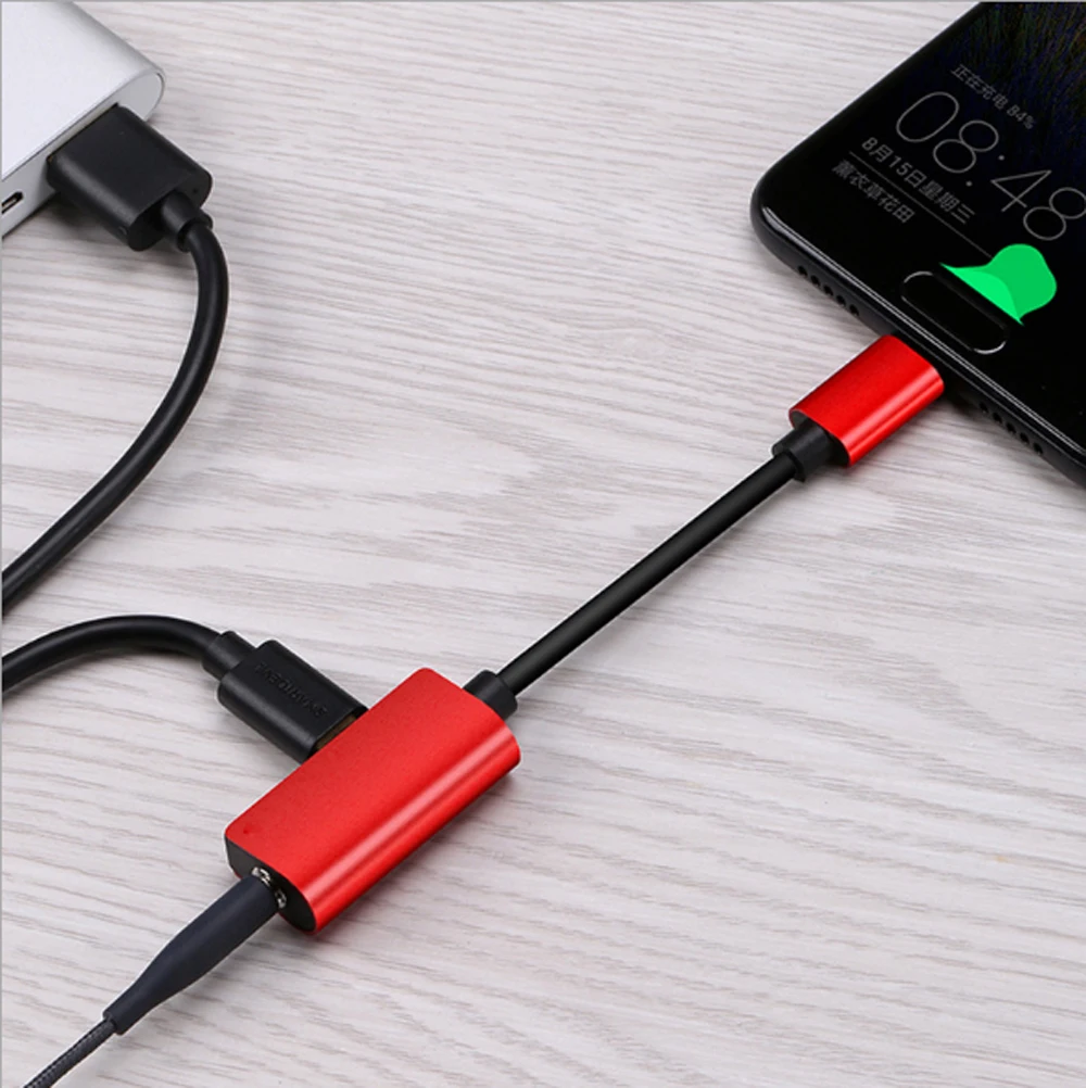 100pcs 2 in 1 Type c Audio Aux Cable Earphone Converter USB C to 3 5 mm Headphone Jack Adapter For Huawei Xiaomi Mi9 Samsung
