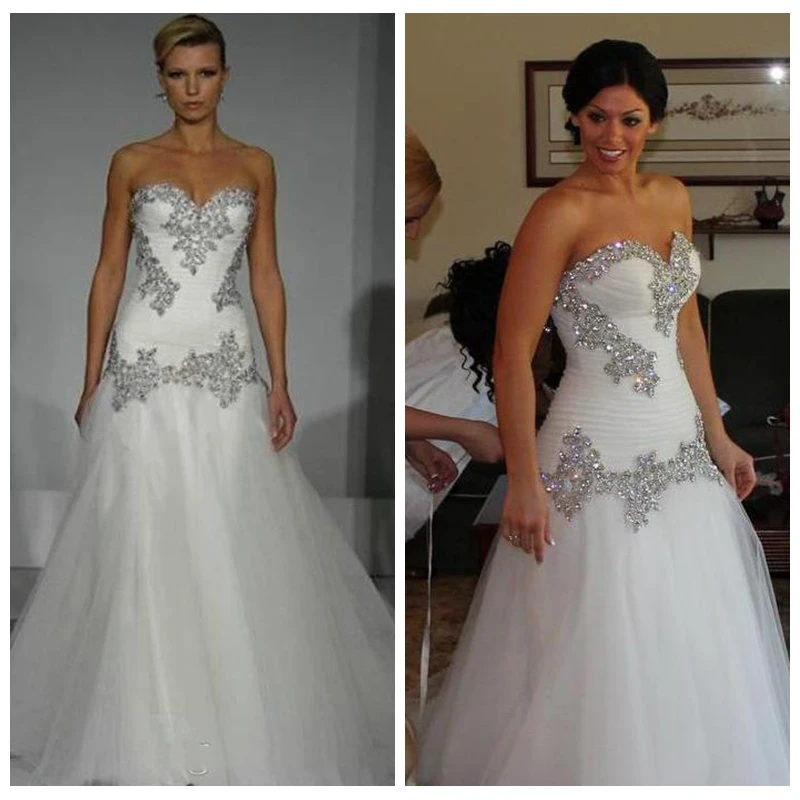 

Sweetheart Beaded Crystal Mermaid Wedding Dresses 2017 Zuhair Murad Bridal Gowns Drop Waistline Custom Vestidos De Novia