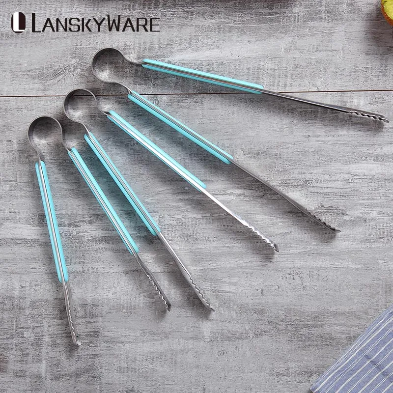 LANSKYWARE нержавеющая сталь щипцы для салата барбекю кухонные с противоскользящей
