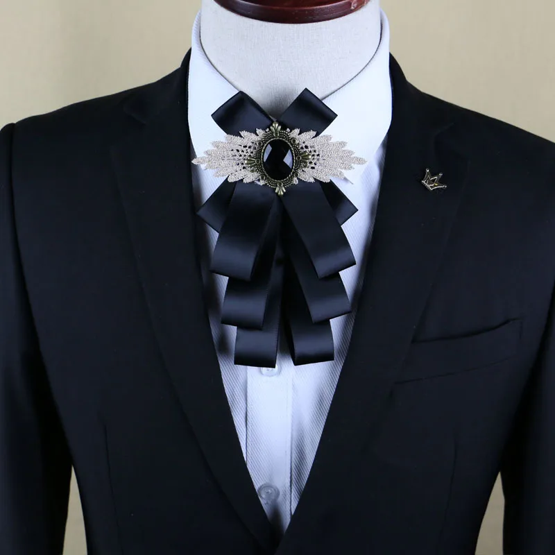 

New Free Shipping fashion casual Men's male multilayer diamond collar bow tie wedding groom Groomsmen original design ON sale