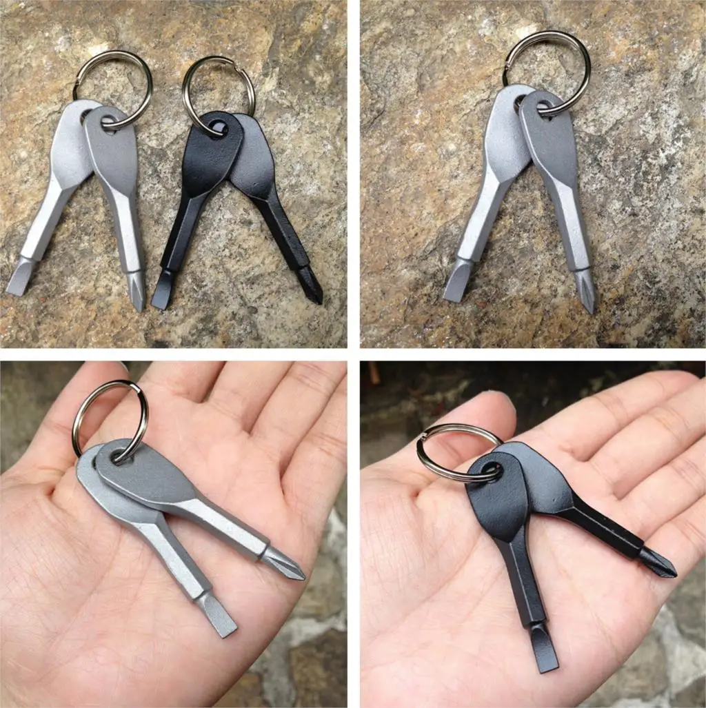Stainless Steel Keychain Flathead Head Key Ring Key Chain Travel Kit