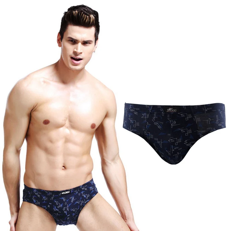 

2018 Classic Cotton Briefs Men Cueca Cueca Masculina Printing Breathable Men Underwear Gay Men Sexy Plus Size Soft Briefs V001