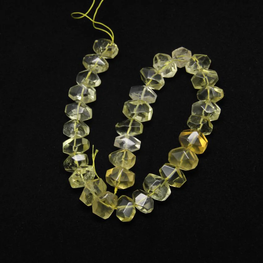 Polished Lemon Quartz Raw Crystals Loose Beads Craft Necklace strand Faceted Nugget Natural Stones Cut Gems Drilled Pendants | Украшения и